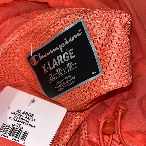 Champion Groovy Papay Manorak Orange Windbreaker - Picture 5 of 6